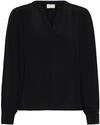 Langarmbluse KAFFE "Damen Bluse langarm KAemilia", Damen, Gr. 36, schwarz (schwarz