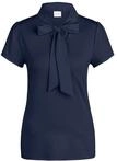 MADELEINE Kurzarmshirt "Blusenshirt Kurzarmoberteil mit Schluppe" Glanzb&auml;nder...