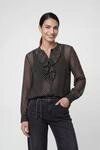 Monari Langarmbluse "Bluse Punktedruck allover" Regular fit mit Volants