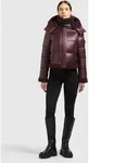 Steppjacke KHUJO "NESSIE3", Damen, Gr. XS, braun (winestone rot), Web, 100% Nylon,