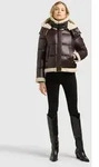 Steppjacke KHUJO "NESSIE3", Damen, Gr. XS, braun (chocolate chip), Web, 100% Nylon,