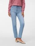 Mom-Jeans VERO MODA "VMNICKIE HR MOM JEANS BLUE MIX NOOS", Damen, Gr. 28,...