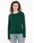 Strickpullover TOMMY HILFIGER "SOFT WOOL CABLE C-NK", Damen, Gr. XS (34),...