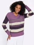 Strickpullover CLASSIC BASICS "Langarm-Pullover", Damen, Gr. 38, lila (champagner,