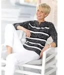 Strickpullover "Ringel-Pullover", Damen, Gr. 44, schwarz-wei&szlig; (schwarz, wei&szlig;,