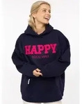 Sweatshirt ZWILLINGSHERZ "Oversized Hoody "HAPPY", Damen, Gr. S/M, marine,