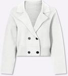 Strickjacke HEINE, Damen, Gr. 34, wei&szlig; (ecru), 50% Viskose, 28% Polyester, 22%