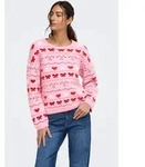 Weihnachtspullover ONLY "ONLXMAS SNOWIE LS O-NECK KNT", Damen, Gr. M, cyclamen