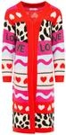 Zwillingsherz Cardigan ""LEO MIX"" Leomuster, lang geschnitten, Schriftzug und