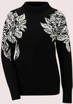 Longpullover MADELEINE "Pullover Jacquard-Pullover mit floralem Motiv", Damen, Gr.