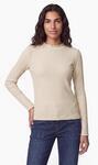 Langarmshirt STREET ONE STUDIO, Damen, Gr. 44, beige (creamed sand), Stoff, 65%