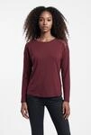T-Shirt ONLY "ONLLUNI L/S TOP WITH LACE DETAILS CS JRS", Damen, Gr. M, rot (windsor