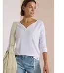 Langarmshirt CECIL, Damen, Gr. 3XL, wei&szlig;, Web, 50% Baumwolle, 50% Modal, unifarben,
