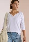 Langarmshirt CECIL, Damen, Gr. 3XL, wei&szlig;, Web, 50% Baumwolle, 50% Modal, unifarben,