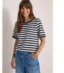 T-Shirt CECIL, Damen, Gr. M (40), schwarz-wei&szlig; (urban dunkelblau), Jersey,