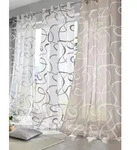 Gardine HEINE HOME Gr. 3, grau (wei&szlig;, grau), B:140cm H:225cm, Polyester, Gardinen,