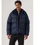 Steppjacke LEVI'S "ROCKWELL HOODED PUFFER 1", Herren, Gr. M, blau (navy blazer rip