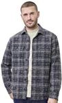 Hemdjacke VENTI "VENTI Hemdjacke kariert", Herren, Gr. 46, grau (dunkelblau), 60%