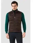Steppweste PIERRE CARDIN, Herren, Gr. S, braun (dunkelbraun), 100% Lederimitat,