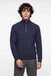 Jack & Jones Troyer "JJBLAKE KNIT HALF ZIP" Materialmix, locker geschnitten