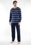 TOM TAILOR Schlafanzug "Rhodos" 2 tlg. Langarm, Rundhalsausschnitt, gestreift, basic,