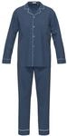 Pyjama SEIDENSTICKER "Herren Pyjama Set lang", Herren, Gr. 48, blau (dunkelblau),