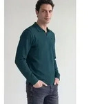 Poloshirt STREET ONE MEN, Herren, Gr. S (38), gr&uuml;n (schwarz fjord blau), Web, 50%