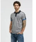 Poloshirt CAMP DAVID, Herren, Gr. L, grau (blau), Piqu&eacute;, Material: 100% Baumwolle,