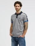 Poloshirt CAMP DAVID, Herren, Gr. L, grau (blau), Piqu&eacute;, Material: 100% Baumwolle,