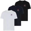 T-Shirt MUSTANG "MUAlex 3-Pack", Herren, Gr. S, bunt (wei&szlig;, blau, schwarz), Jersey,