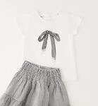 Minirock IDO "BABY GIRL SUMMER SET", M&auml;dchen, Gr. 98, schwarz-wei&szlig; (optical wei&szlig;),