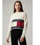 Strickpullover TOMMY HILFIGER, M&auml;dchen, Gr. 10 (140), ivory silk, Strick,