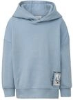 Kapuzensweatshirt S.OLIVER JUNIOR, Jungen, Gr. 92/98, blau, Sweatware, Obermaterial: