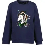 Sweatshirt BLUE SEVEN, M&auml;dchen, Gr. 98, blau (nachtblau), angeraute Sweatware,