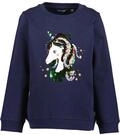 Sweatshirt BLUE SEVEN, M&auml;dchen, Gr. 98, blau (nachtblau), angeraute Sweatware,