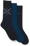BOSS Socken "3PRSGiftset ArgyleCC" 3 Paar tlg. Geschenk-Set, Baumwoll-Mix