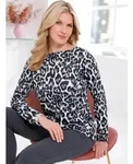 Print-Shirt CLASSIC BASICS "Langarm-Shirt", Damen, Gr. 54, grau (hellgrau,...