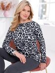 Print-Shirt CLASSIC BASICS "Langarm-Shirt", Damen, Gr. 54, grau (hellgrau, schwarz,