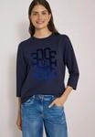 3/4-Arm-Shirt CECIL, Damen, Gr. L (42), urban dunkelblau, Web, 50% Baumwolle, 50%