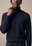 Rollkragenpullover FYNCH-HATTON, Herren, Gr. S, blau (navy), Strick, Obermaterial: