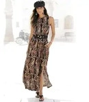 Maxikleid LASCANA "mit Paisleyprint und Schlitz, Jerseykleid", Damen, Gr. 46,...