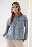 Jeansjacke STREET ONE, Damen, Gr. 44, blau (light blau random washed), Jeans, 100%