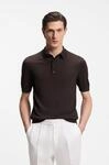 BOSS Kurzarmpullover "Nolano" aus Schurwolle, Polokragen
