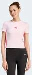 T-Shirt ADIDAS SPORTSWEAR "ESSENTIALS 3-STREIFEN SLIM BABY", Damen, Gr. L, rosa