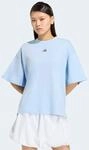 T-Shirt ADIDAS SPORTSWEAR "3 STRIPES STUDIO BOYFRIEND", Damen, Gr. XL, blau (glow