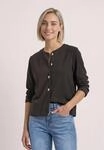 Cardigan STREET ONE, Damen, Gr. 36, braun (schwarz coffee), Stoff, 48% Viskose, 48%