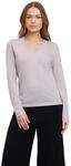 Strickpullover FALKE "Pure Merino Wool", Damen, Gr. XS, grau (light grau heather