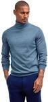 Strickpullover FALKE "Pure Merino Wool", Herren, Gr. M, blau (cypress (7673)),