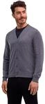 Cardigan FALKE "Pure Cashmere", Herren, Gr. S, grau (dunkelgrau, heather (3278)),