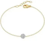 Armband ZEEME "925/- Sterling Silber glanz gelb vergoldet Zirkonia wei&szlig;", gold